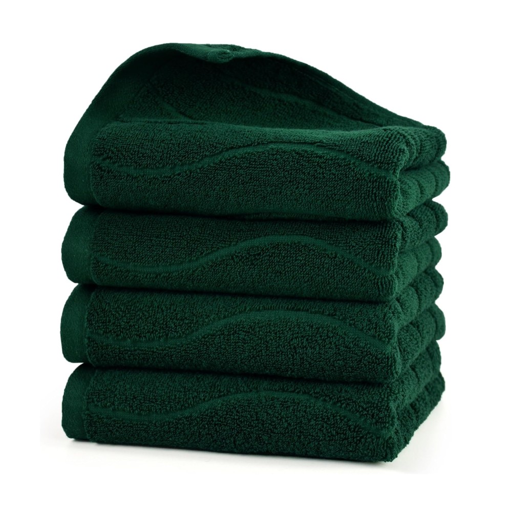 Home Textiles Face Towel - 1/4/6 ชิ้น ผ้าขนหนูคอตตอนธรรมชาติ 100% ลายคลื่น นุ่ม