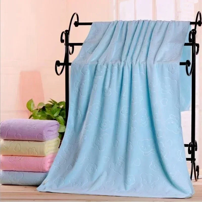 ใหม่สีไมโครไฟเบอร์นูนหมีผ้าเช็ - Home Textiles Face Towel บทวิจารณ์และราคา