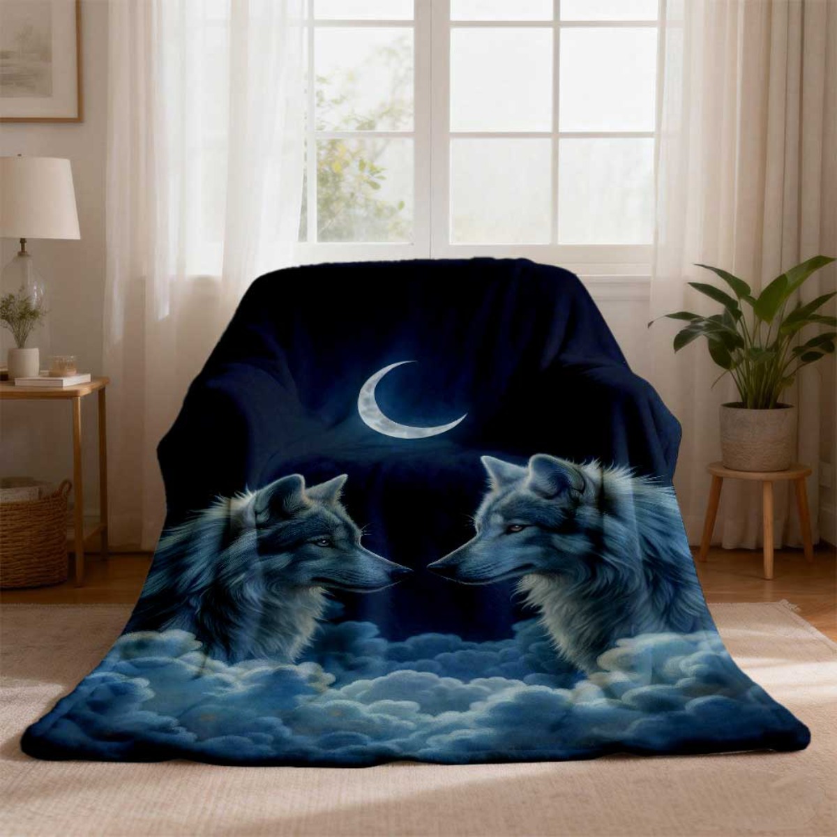 ผ้าห่มฟลานเนลลายหมาป่าคู่พระจั - Home Textiles Face Towel บทวิจารณ์และราคา