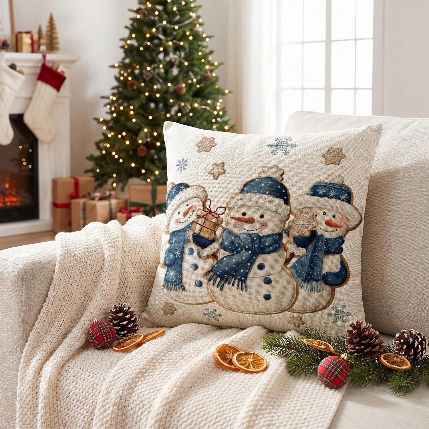ปลอกหมอนอิงลายตุ๊กตาหิมะและเกล - Pillow Insert 18X18 บทวิจารณ์และราคา