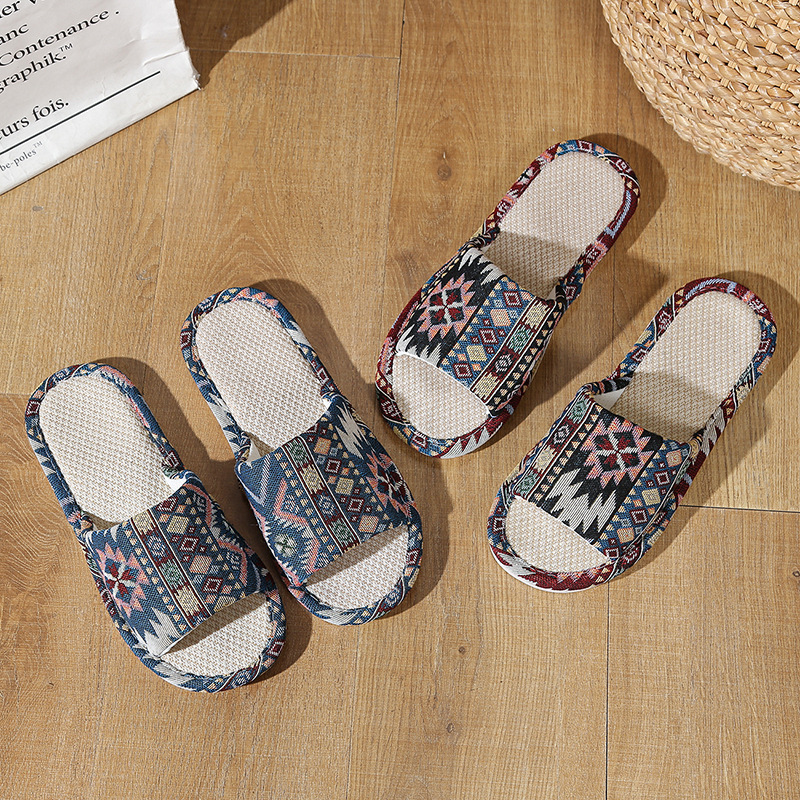 รองเท้าแตะผ้าลินินธรรมชาติสำหร - Home Textile บทวิจารณ์และราคา
